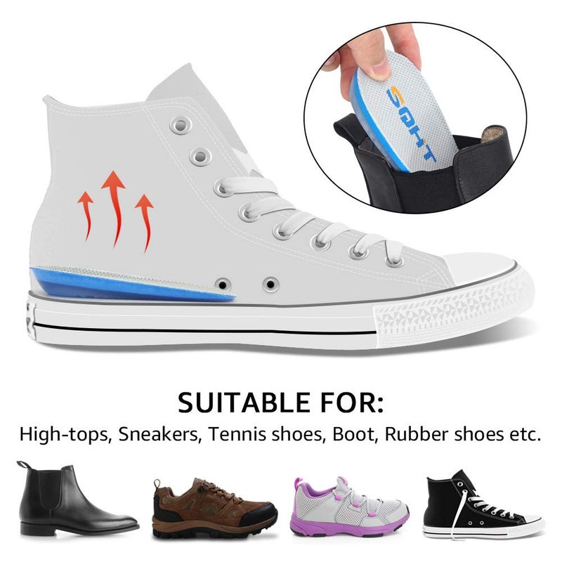 SQHT Heel Lift for Achilles Tendonitis  Heel Pain and Leg Length Discrepancy  Shoe Inserts for Men and Women (Blue&Beige  Small (0.6"" Height)) - Image 4